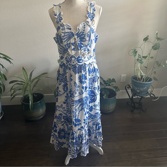 FARM Rio Blue and White Floral Dress - Picture 2 of 10